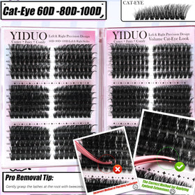 YIDUO 1916Pcs Cluster Lash Kit showing various lash styles