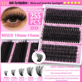 YIDUO 40D cluster lashes displayed in packaging