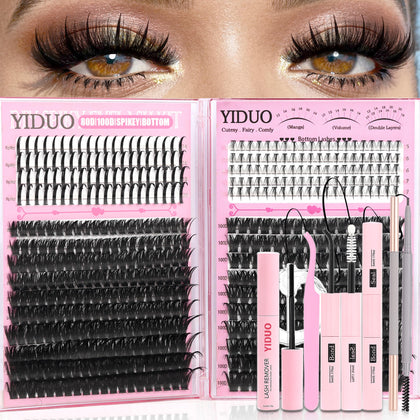 YIDUO 540Pcs False Eyelash Extension Kit front view with all components