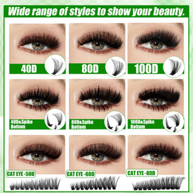 YIDUO 6 Box Mix Lashes Clusters Kit contents overview