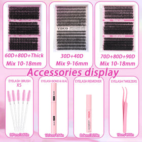 YIDUO 80D cluster lashes ready for application