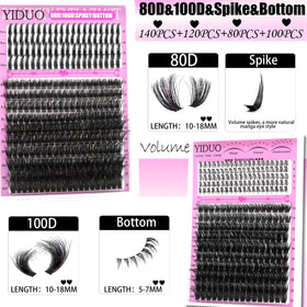 YIDUO 80D lash clusters with spikes included
