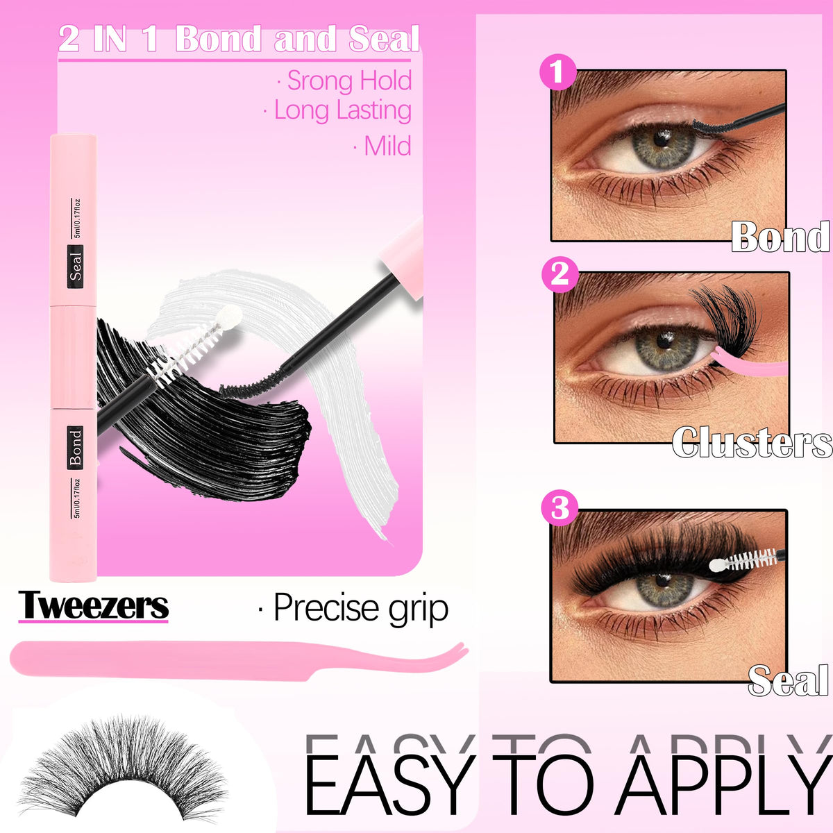 YIDUO Eyelash Clusters Kit packaging and contents