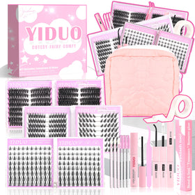 YIDUO Eyelash Clusters Kit with portable makeup bag and tools
