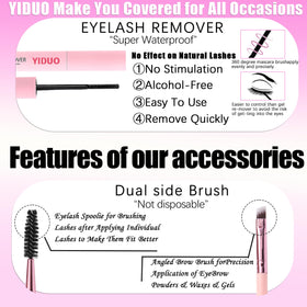 YIDUO eyelash tweezers and dual head brush