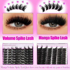 YIDUO lash clusters displayed on a makeup table
