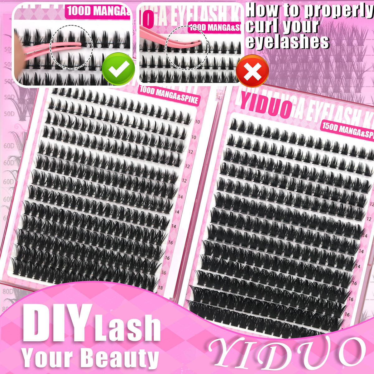 YIDUO Lash Clusters Kit application guide