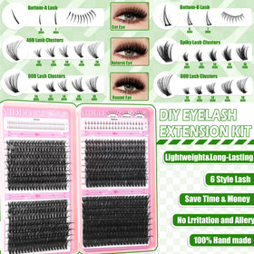 YIDUO Lash Clusters Kit including eyelash tweezers and cleaning tools