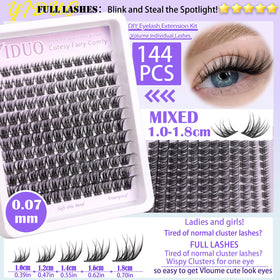 YIDUO Lash Clusters Kit individual lashes in Dramatic style