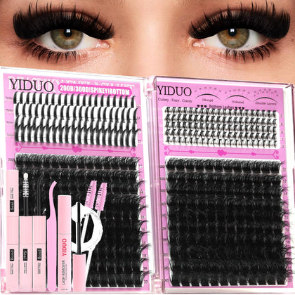 YIDUO Lash Clusters Kit with 200D and 300D volume clusters