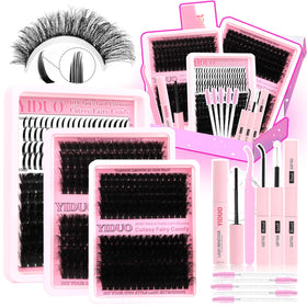 YIDUO Lash Clusters Kit with 575 pieces and accessories