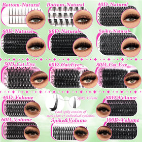 YIDUO Lash Clusters Kit with 5ml Eyelash Makeup Remover