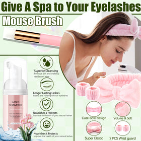 YIDUO Lash Clusters Kit with styling brushes and cleansing shampoo