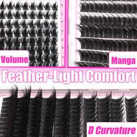 YIDUO lash clusters with bond and seal, tweezers included
