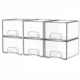 Yieach 6 Pack stackable storage drawers front view