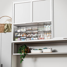 Yieach acrylic storage drawers stacked on a countertop