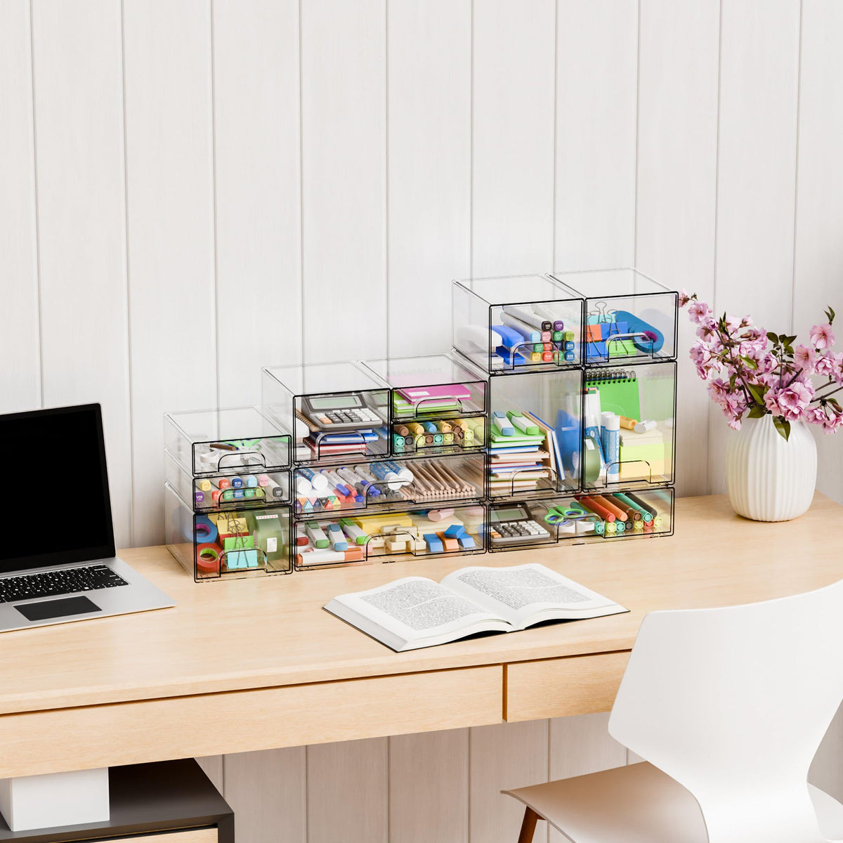 Yieach storage bins with clear view design