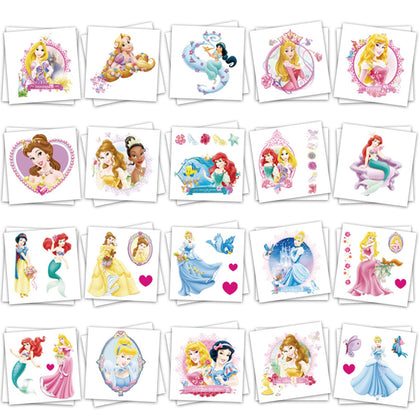 YINFENGKANHAI Cartoon Princess Temporary Tattoos pack front view