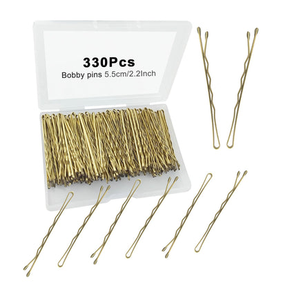 YINGFENG 330 PCS Blonde Bobby Pins front view in packaging