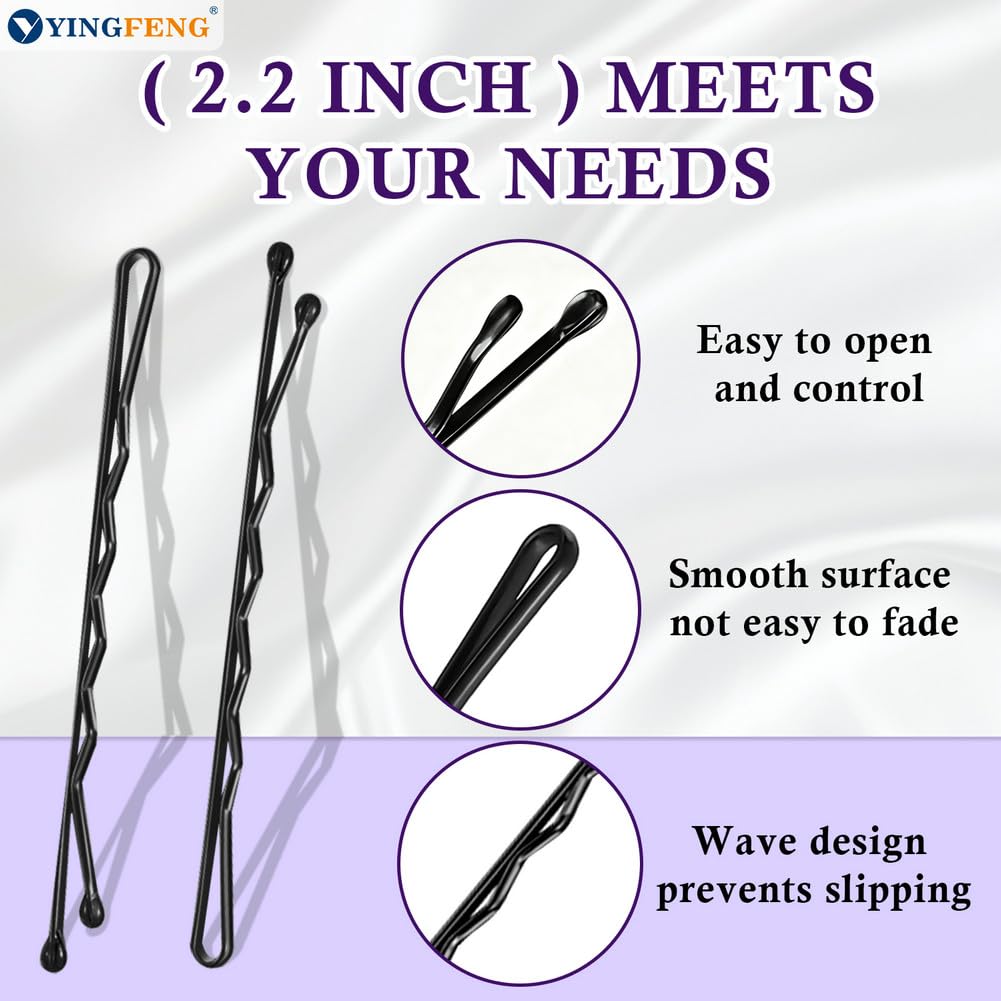 YINGFENG bobby pins arranged neatly in storage box