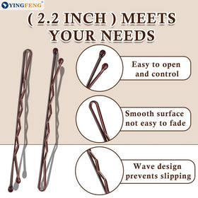 YINGFENG Bobby Pins in use on a hairstyle