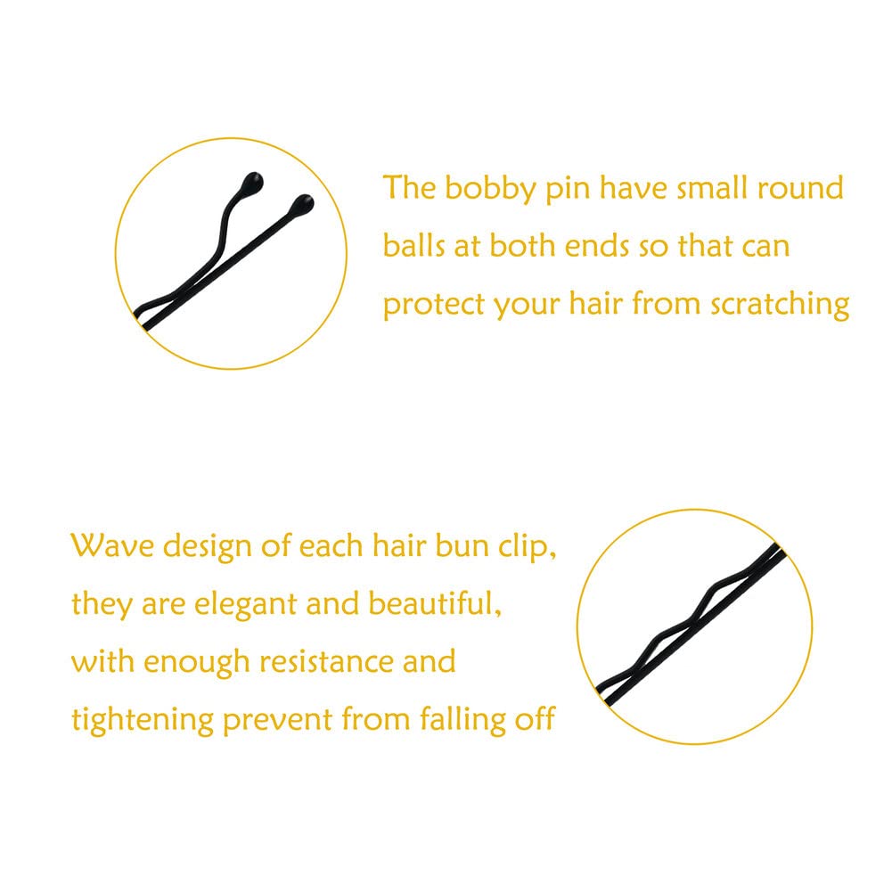 YINGFENG Mini Wavy Bobby Pins showing protective round ends