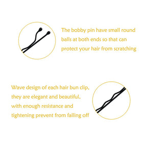 YINGFENG Mini Wavy Bobby Pins showing protective round ends