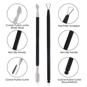 YINYIN cuticle pusher and cutter with ergonomic handle