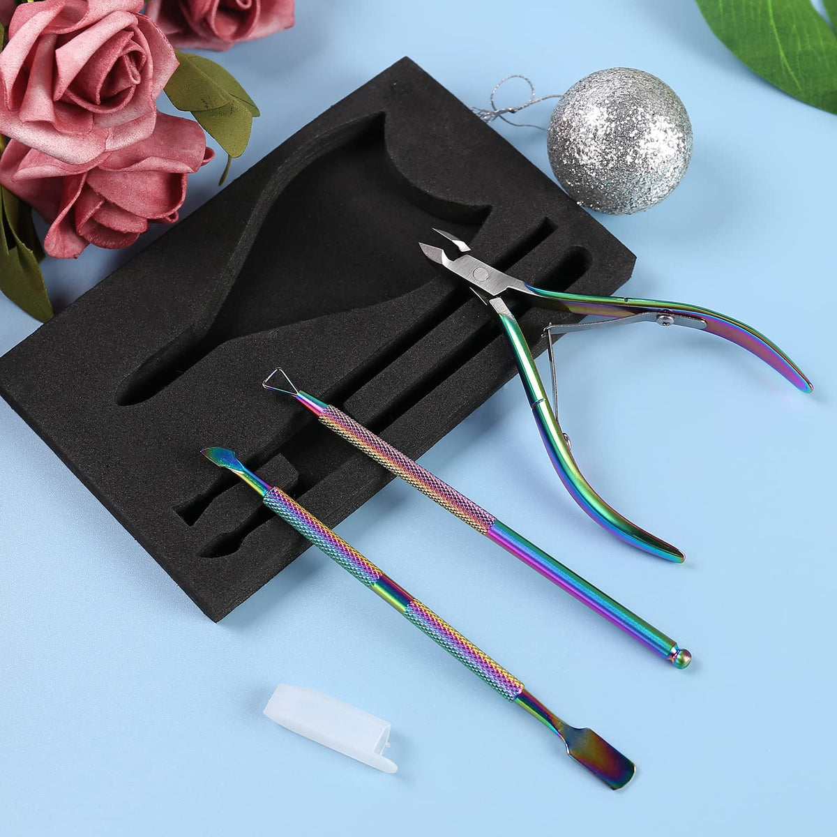 YINYIN Cuticle Trimmer Set with tools and storage box