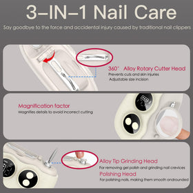 Yionkin Electric Nail Clipper back view showing design