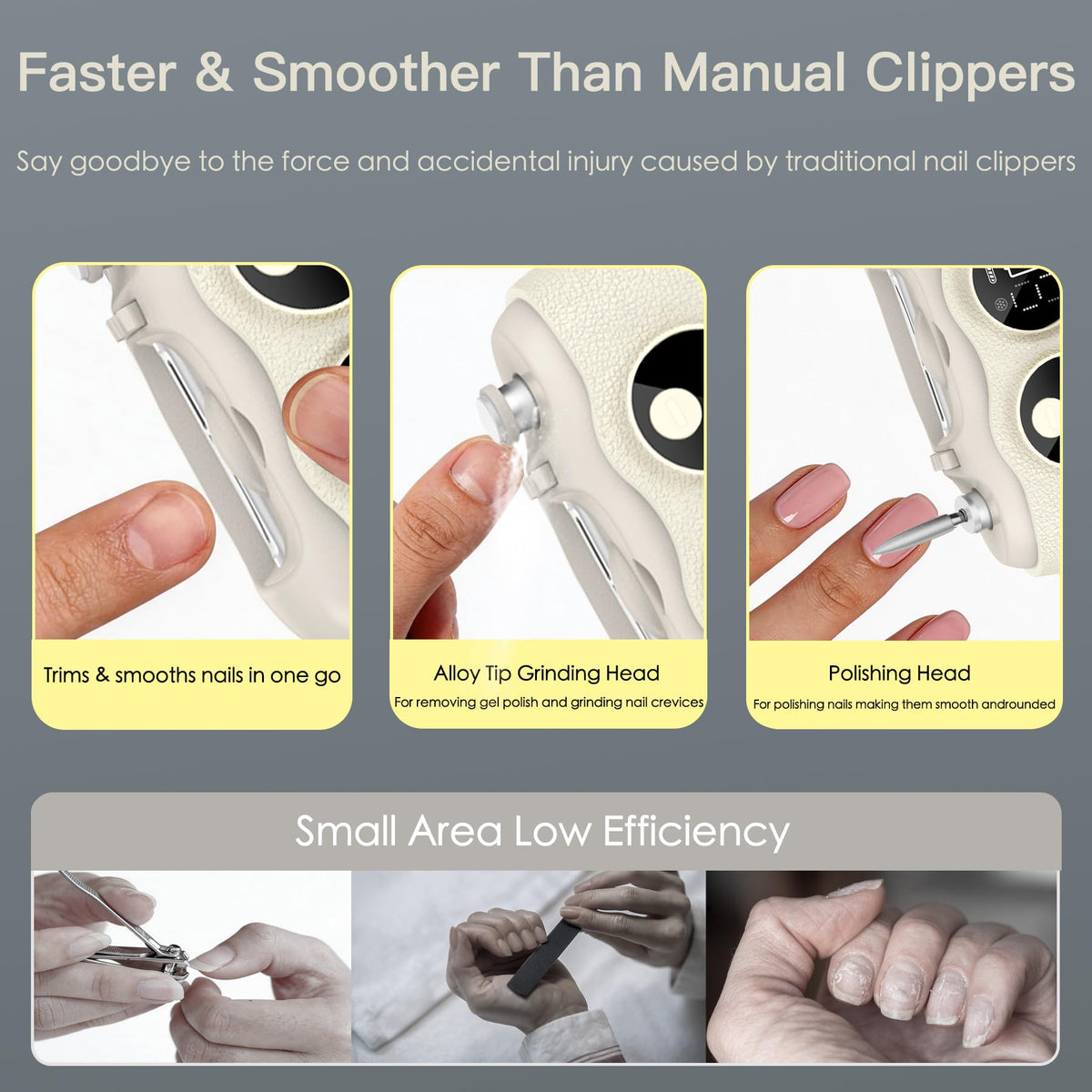 Yionkin Electric Nail Clipper built-in magnifier close-up