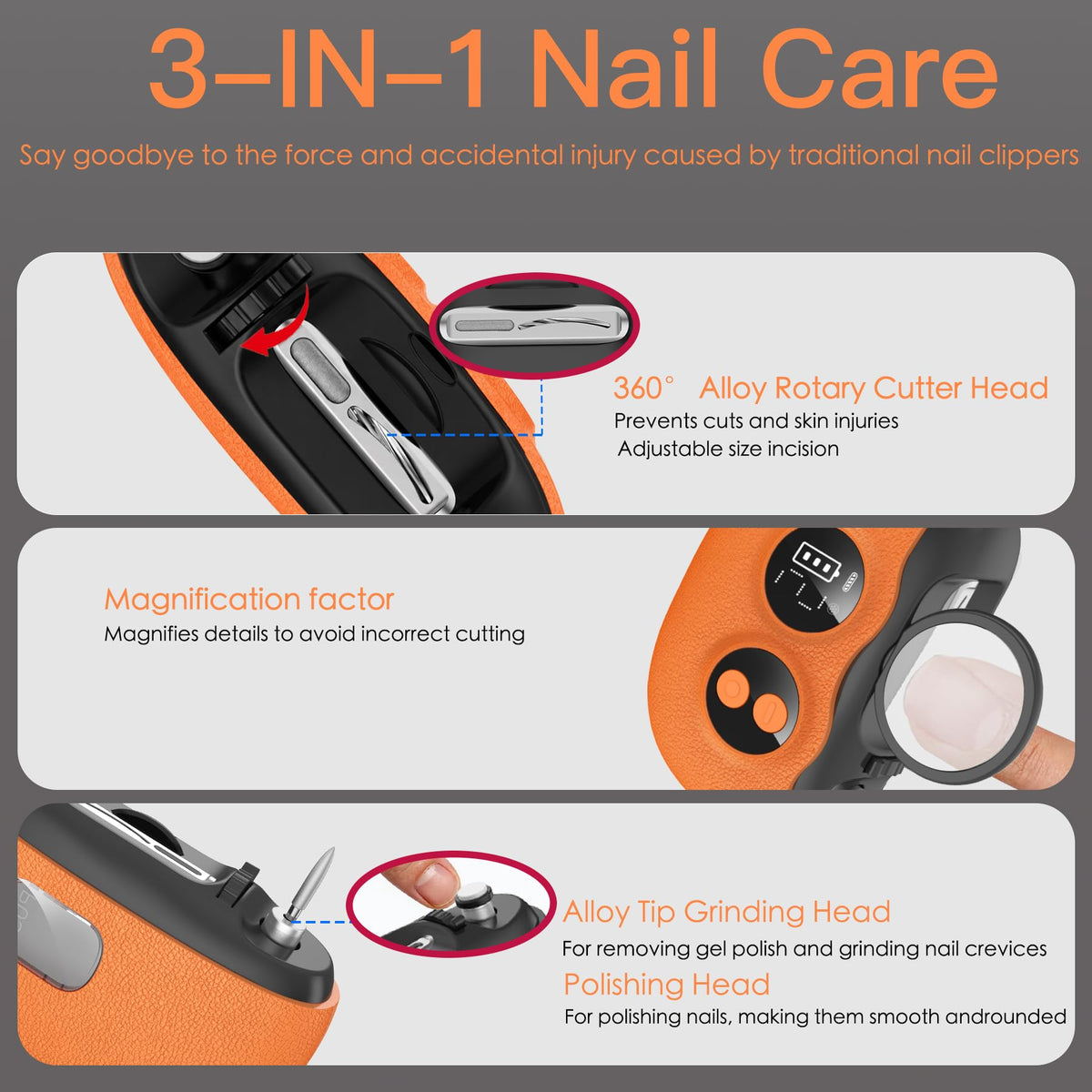 Yionkin Electric Nail Clipper packaging and accessories