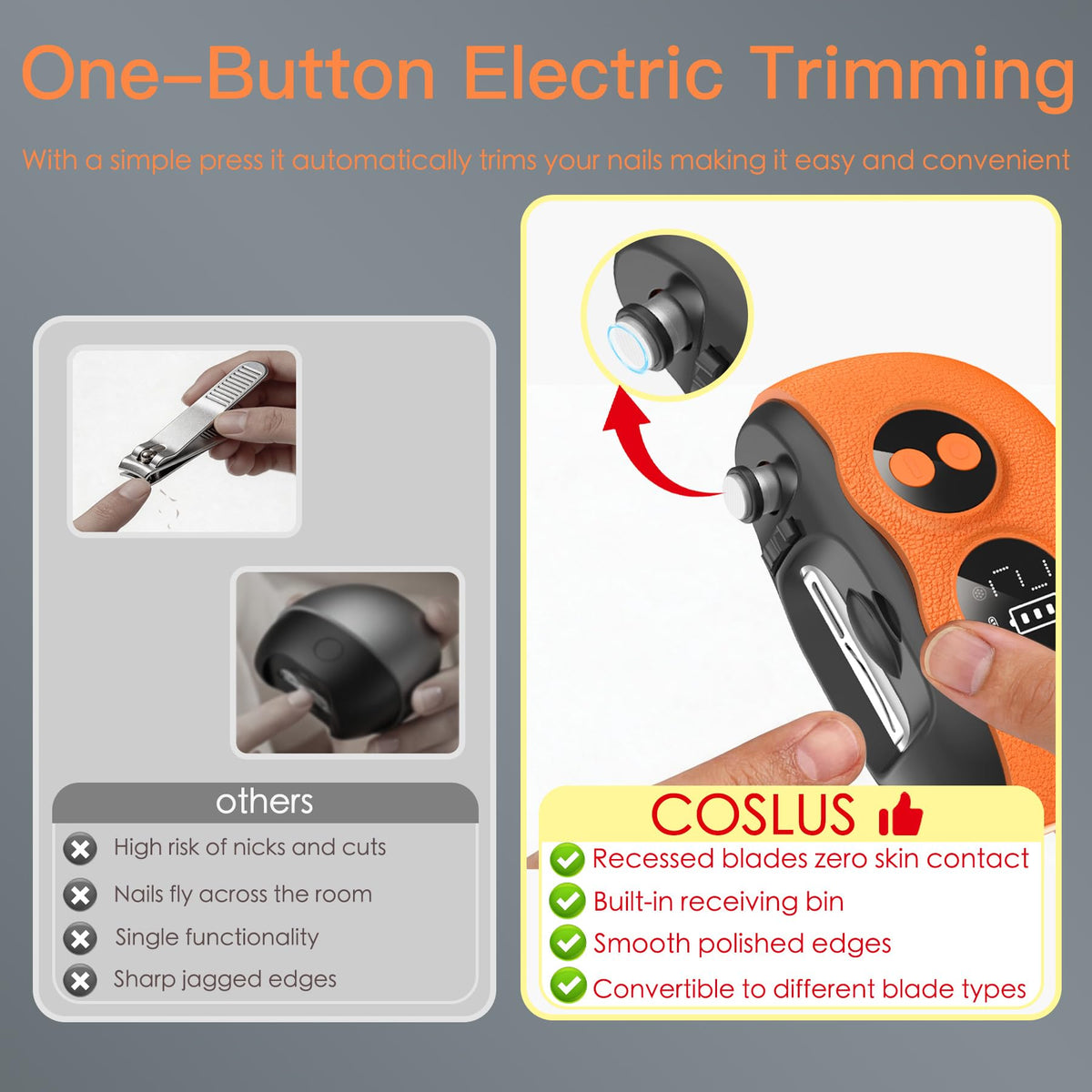 Yionkin Electric Nail Clipper with interchangeable heads
