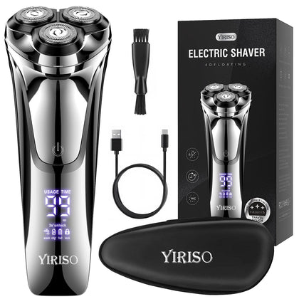 YIRISO Electric Razor front view with 4D floating shaving head
