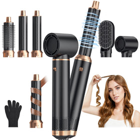 Yitrust 5 in 1 Blow Dryer Brush Set front view with attachments