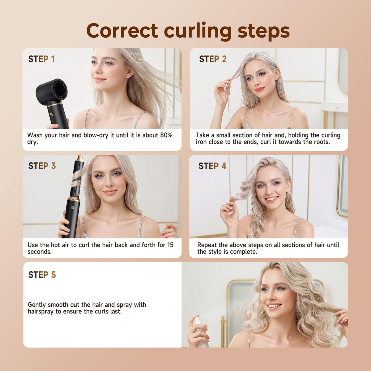 Yitrust 5 in 1 Blow Dryer Brush Set in lifestyle setting