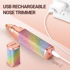 YLYYCC 2-in-1 Nose & Eyebrow Trimmer in a makeup pouch
