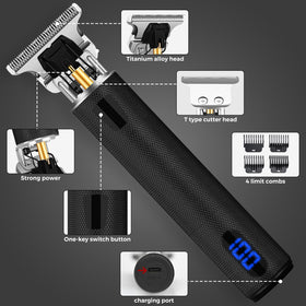 YOGINGO Hair Trimmer side view showing T-Style cutter head