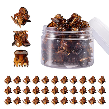 YOHAMA 36 pcs brown mini hair claw clips front view