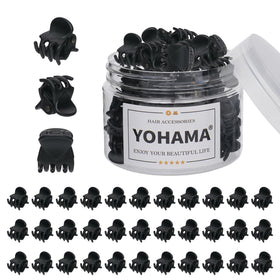 YOHAMA 36 Pcs Mini Hair Claw Clips black front view