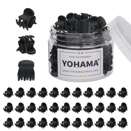 YOHAMA 36 Pcs Mini Hair Claw Clips black front view