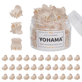 YOHAMA 36Pcs Beige Mini Hair Claw Clips front view