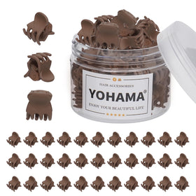 YOHAMA 36pcs dark brown mini hair claw clips front view
