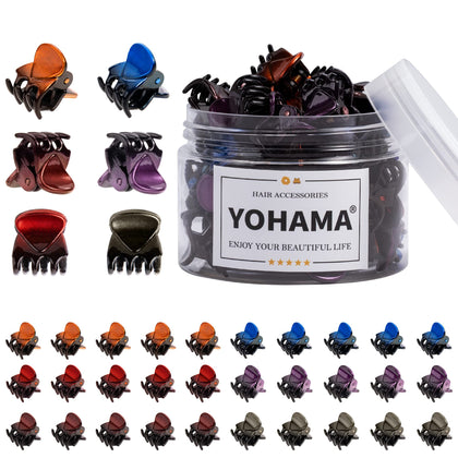 YOHAMA 36Pcs Mini Hair Claw Clips assorted colours front view