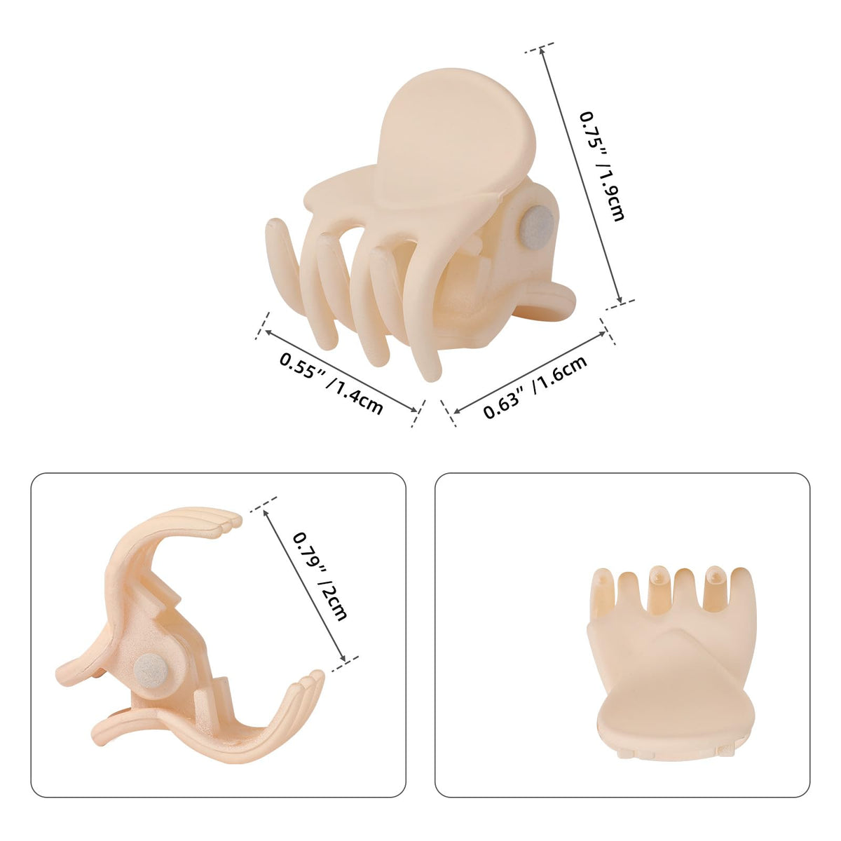 YOHAMA Mini Hair Claw Clips held in hand