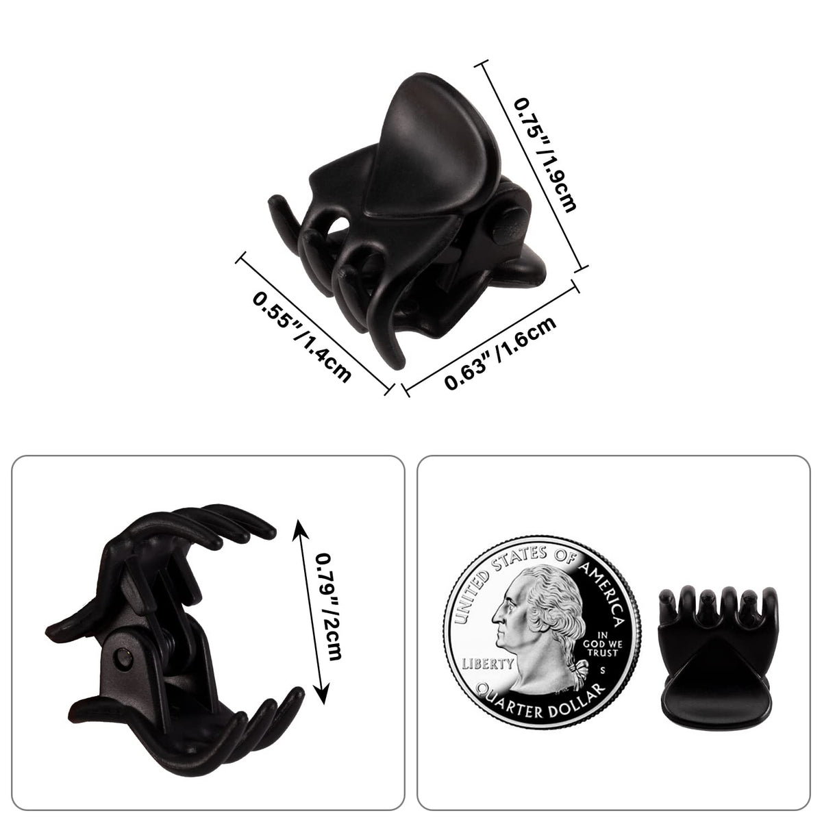 YOHAMA Mini Hair Claw Clips packaging side view