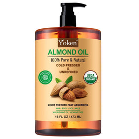 Yoken Organic Almond Oil 16 oz front view