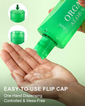 Yoken Organic Aloe Vera Gel in a beach setting