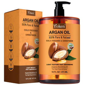 Yoken Organic Moroccan Argan Oil 16oz front view