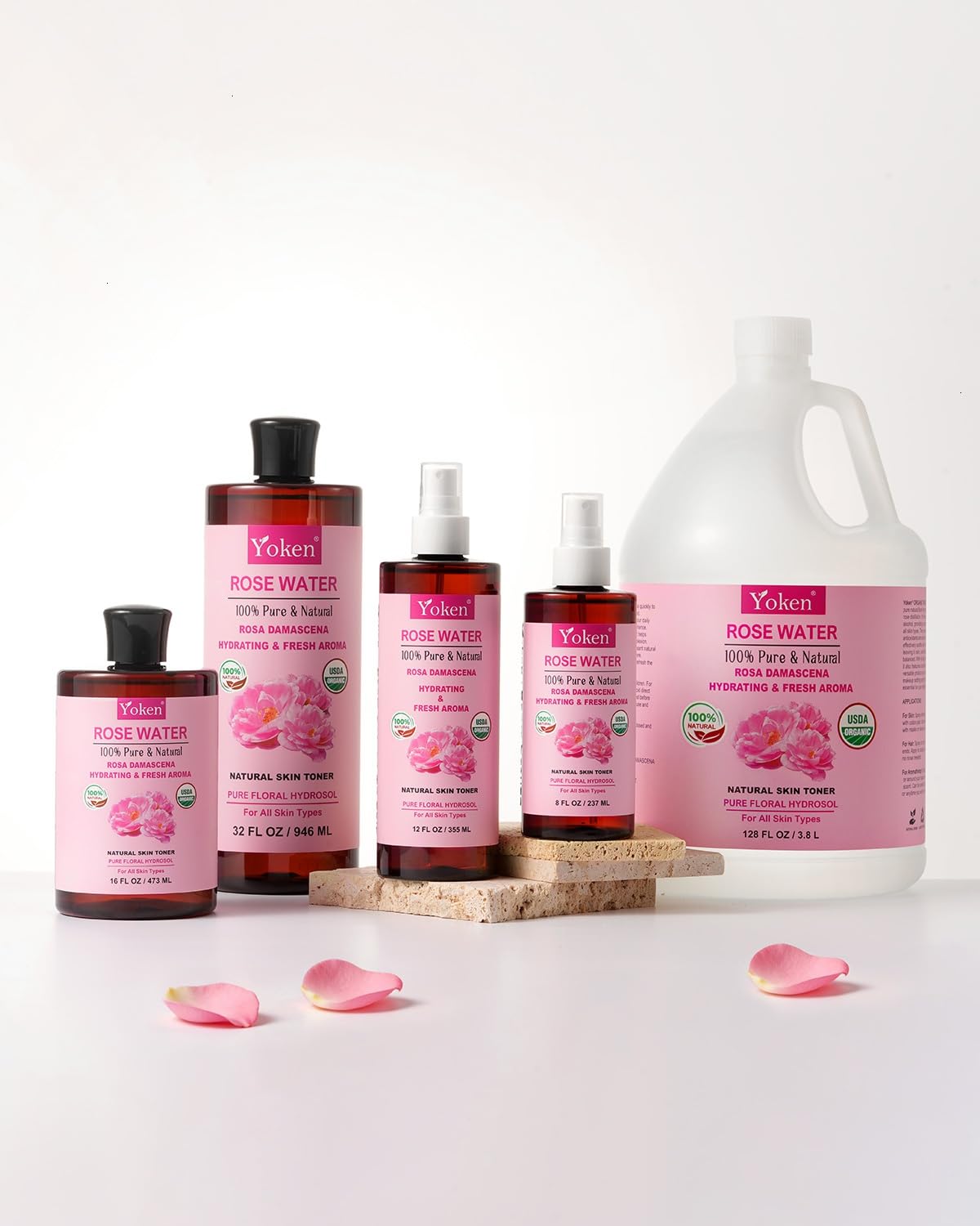 Yoken Organic Rose Water 128oz with DIY skincare ingredients